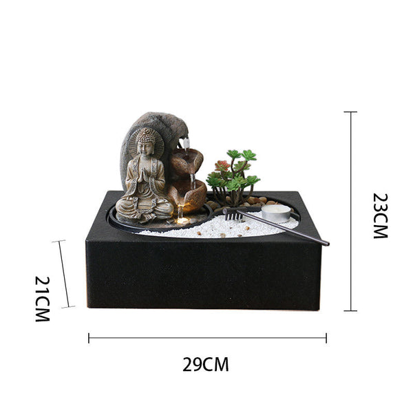 Indoor Desktop Fountain Waterfall With Buddha Statue