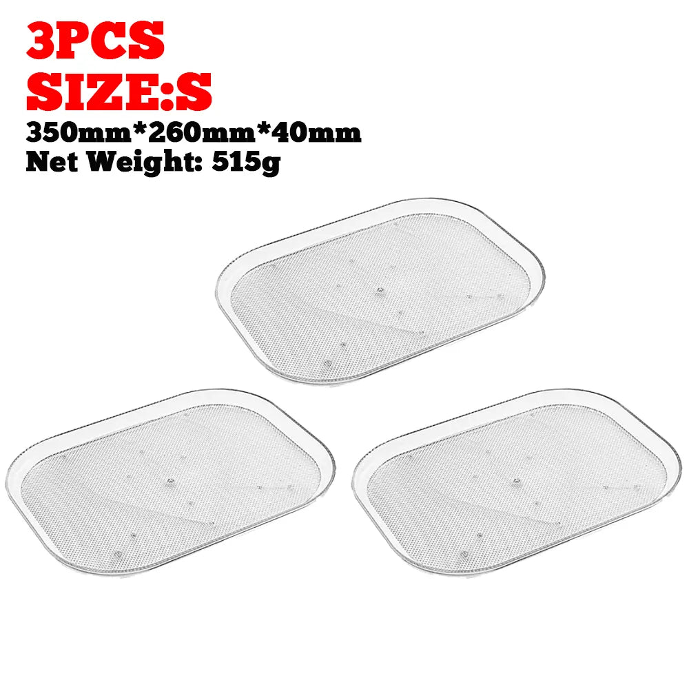 Turntable Organizer Lazy Susan For Refrigerator 360 Rotatable Rectangle Storage Rack Clear Turntable Rack For Kitchen Cabinet