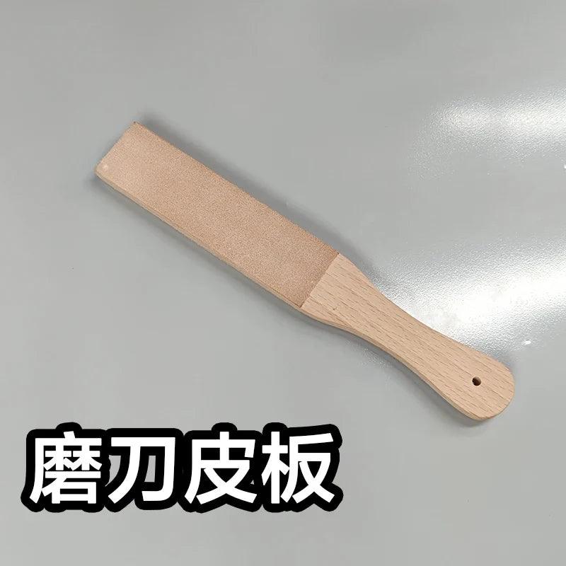 Double Side Leather Strop for Knife Sharpening Stropping Block Kit with Polishing Compound Knife Sharpening Double Side