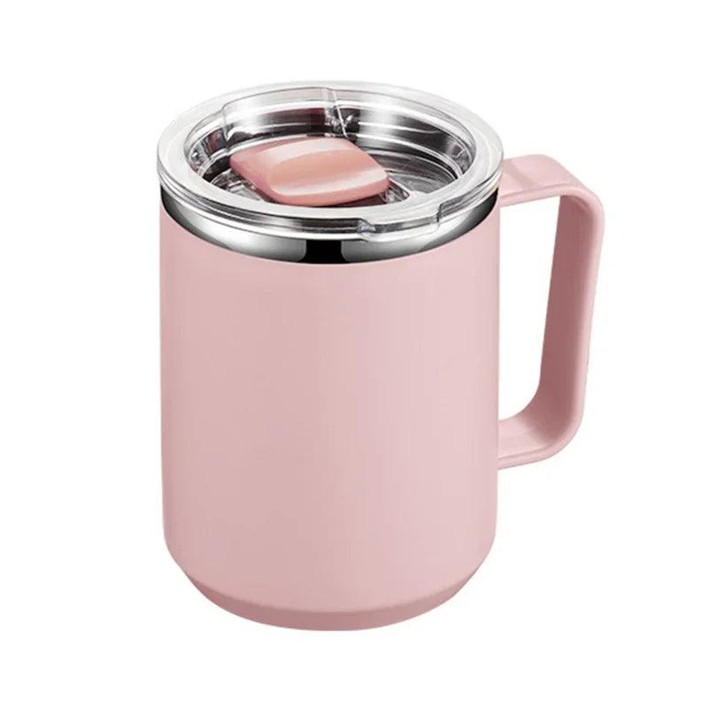 Stainless Steel Insulated Coffee Mug – 450 ml (Double-Wall Vacuum, Handle & Lid)