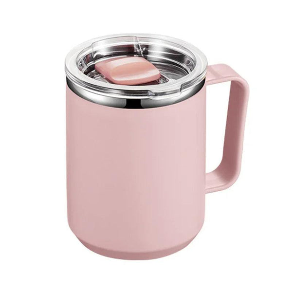 Stainless Steel Insulated Coffee Mug – 450 ml (Double-Wall Vacuum, Handle & Lid)
