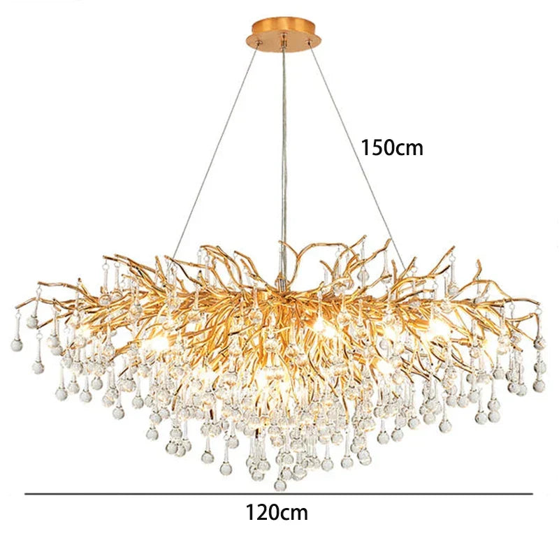 Gold Geometric LED Pendant 180cm Length