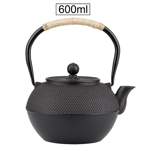 UPORS Japanese Iron Tea Pot with Stainless Steel Infuser Cast Iron Teapot Tea Kettle for Boiling Water Oolong Tea 600/800/1200ML