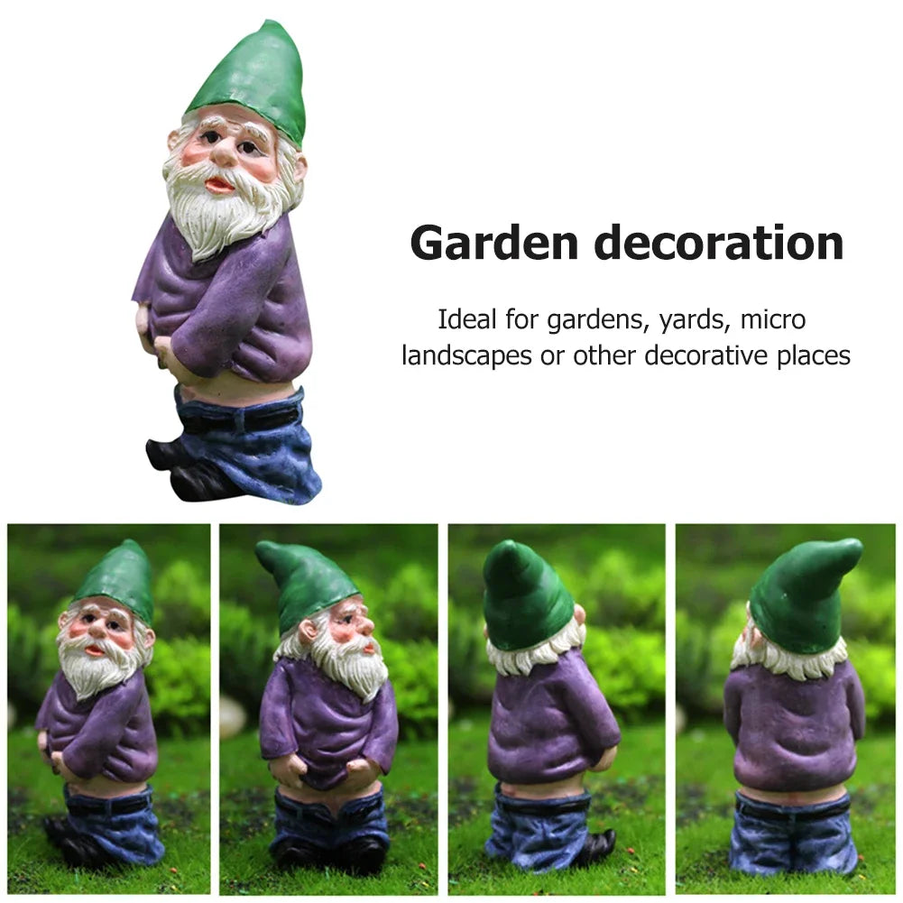 1pc Fairy Garden Drunk Gnomes Miniature Ornaments Set Mini Dwarf Bonfire Statues for Planter Flowerpot Decor Accessories