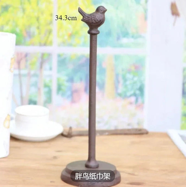 Vertical Giraffe Tissue Holders European Style Creative Cast Iron Handicraft Roll Paper Holder Kitchen Paper Home Storage Rack Gifts for You 'n Me