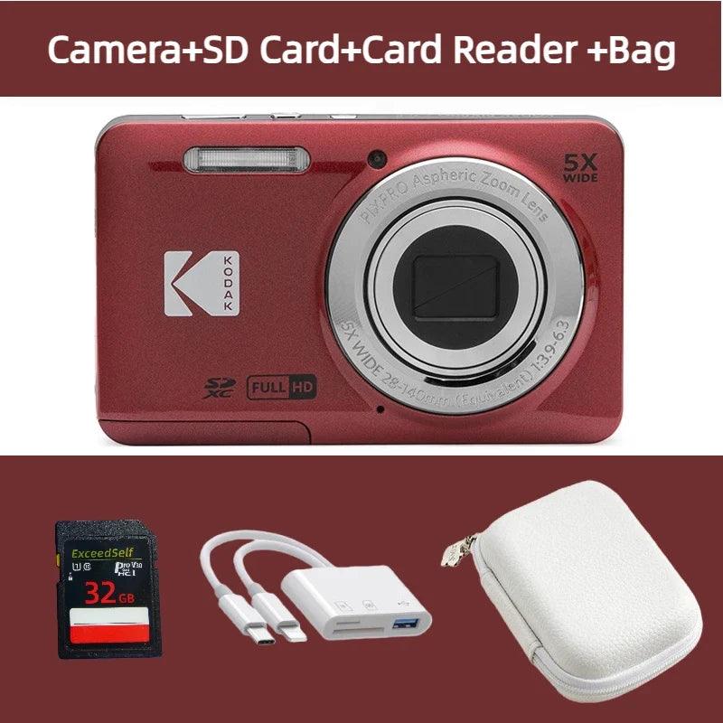 KODAK PIXPRO FZ55-RD 16MP Digital Camera 5X Optical Zoom 28mm Wide Angle 1080P Full HD Video 2.7