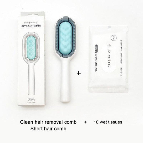 Cat Cleaning Comb Cat Hair Remover to Remove Floating Hair Sticky Fur Universal Pet Grooming Brush for Cat Dog Paired with Wipes Pet Cleaning Hair Removal Comb For Massaging And Removing Loose Hair