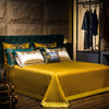 Gold and Green Satin Embroidery Patchwork Duvet Cover Queen King Luxury Royal Bedding Sets Cotton Bed Sheet Bedspread Pillowcase
