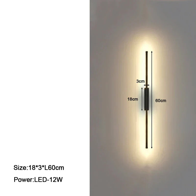 Modern LED Wall Sconce Black 100cm Up-Down
