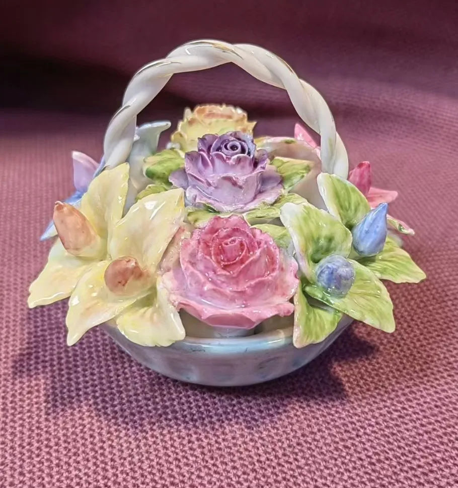 Resin Flower Jewelry Storage Box Vase Flower Basket  Jewelry Case Storage Jewelry Organizer Display Home Decor Ornament