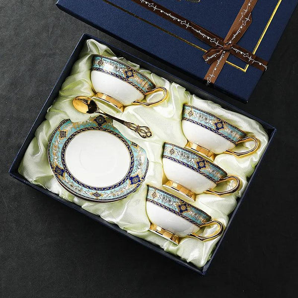 Retro European bone china coffee cup set ceramic high value water cup light luxury cup saucer afternoon tea cup tea set