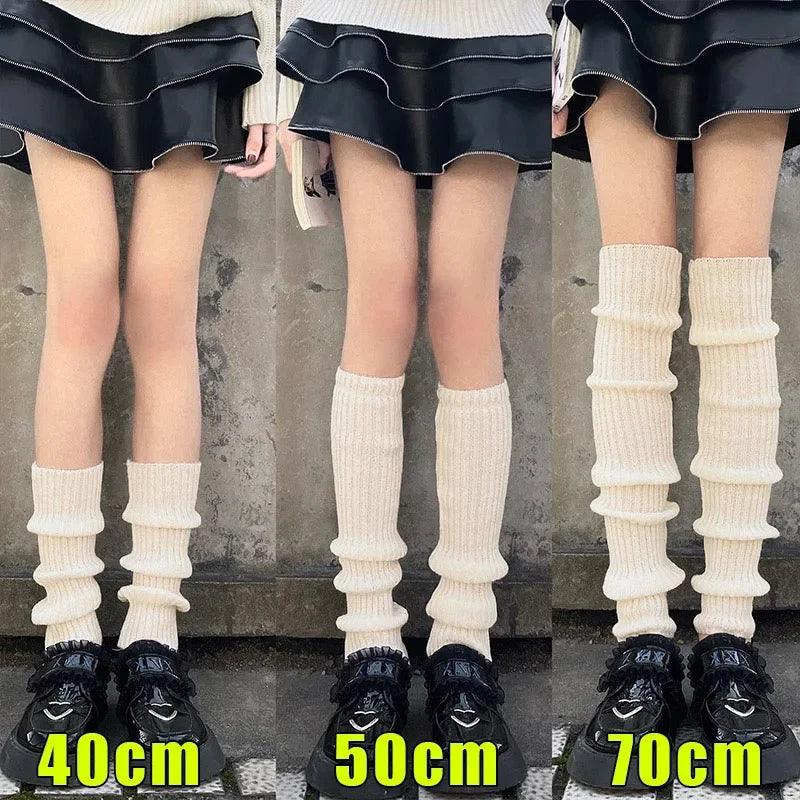 1 Pair Knit Bubble Leg Warmers JK Lolita Y2K Punk Gothic Crochet Boot Cuffs – 40/50/70 cm (15.7/19.7/27.6 in)