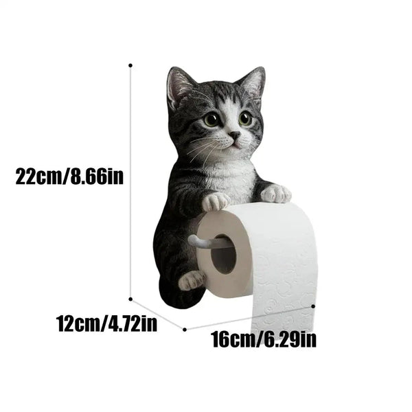 Cat Toilet Paper Holder Cat Toilet Roll Holder Wall Mounted Roll Rack Cute Dispenser for Dorm Home RV Restroom Travel Kitchen DSers Fulfillment