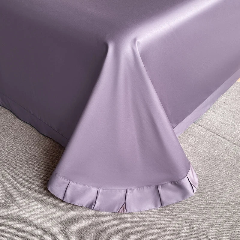 New Forest printing Bedding Set Luxury 4PCS Purple Egyptian Cotton Quilt Cover Bed Sheet Pillowcases Home Textile