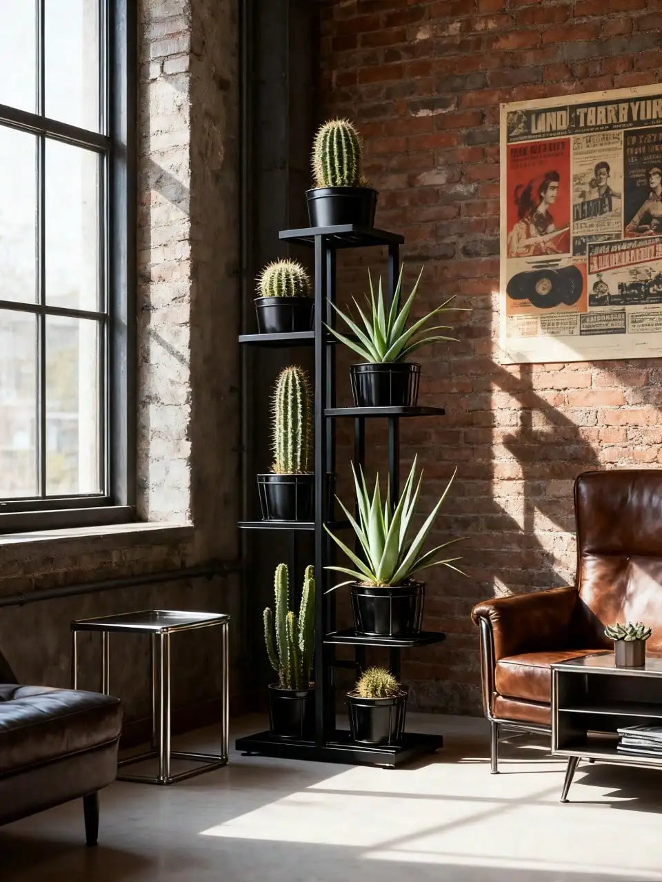 Plant Stand Indoor Modern Black Metal 6 5 4 Tier Tall Vertical Flower Pot Holder Shelf Space Saving Corner Multi Layer Storage Rack For Living Room Balcony Garden Patio Home Decor Housewarming Gift Plant Lovers
