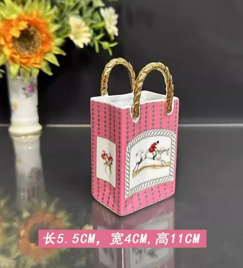 Cartoon 3D Relief Colorful Handdrawn Flower Tank Jar Jewelry Box Ring Box Tin Milk Jug Vase Tableware Household
