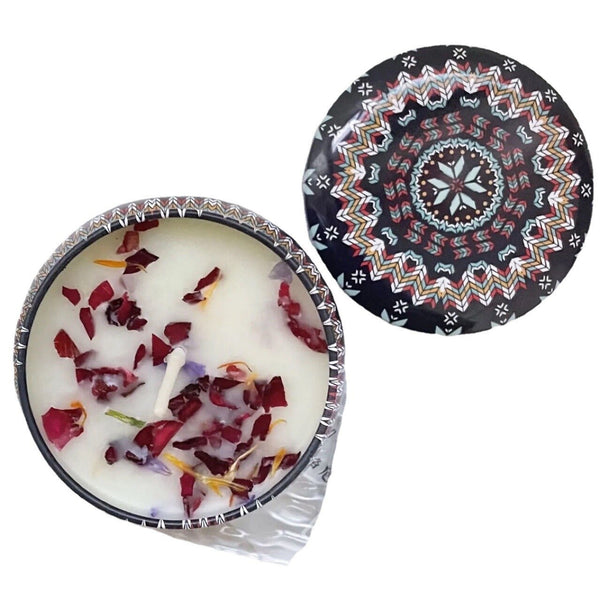 Natural Soy Wax Aromatherapy Candles With Dried Flowers