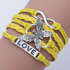 Yellow Butterfly Love Infinity Bracelet