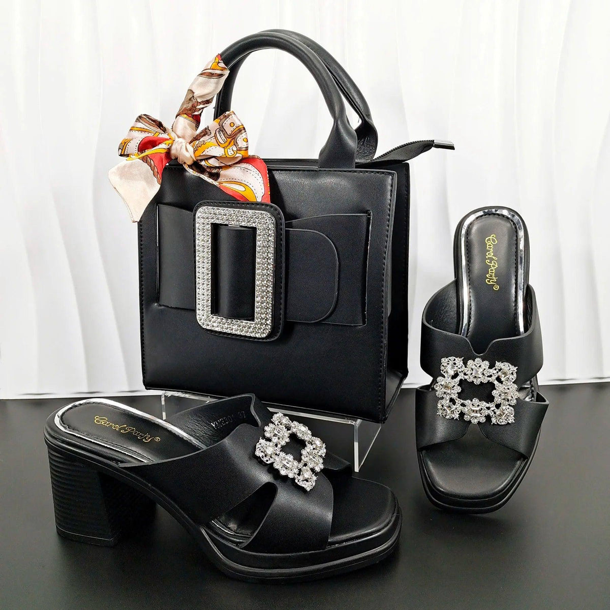 Latest Women Summer Toe Shoes and Bag Set ED135