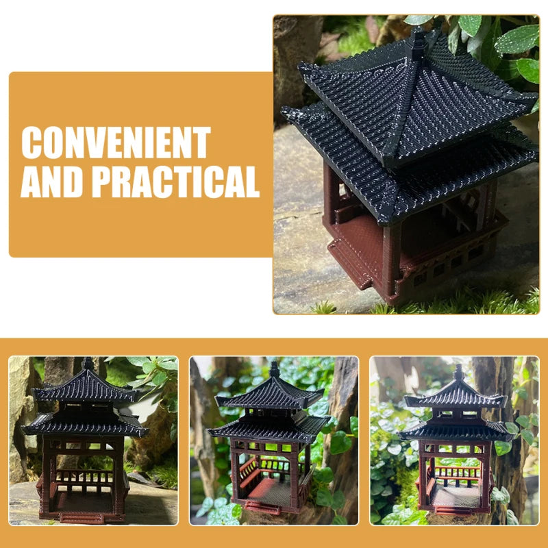 Pavilion Small Ornaments Zen Garden Metal Fish Tank Fish Tank Fish Tank Decorationsations Miniature Figurine Bonsai Pagoda