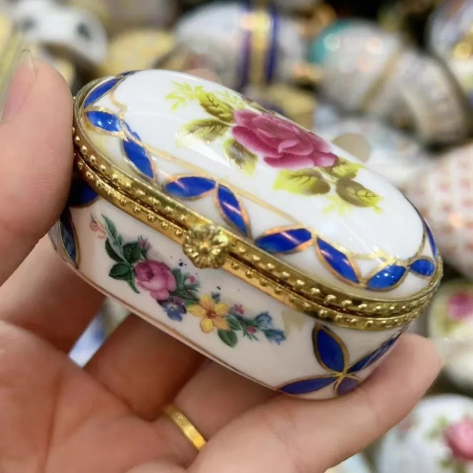 Ceramics Flower Jewelry Storage Box Vase Flower Basket Jewelry Case Storage Jewelry Organizer Display Gifts Home Decor Ornament