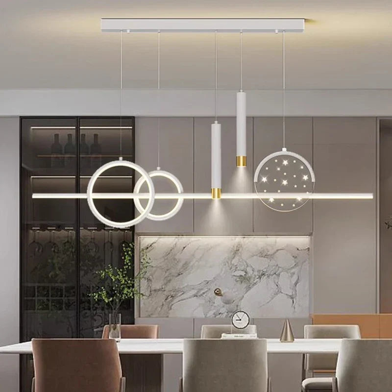 Brushed Gold LED Chandelier Black 100cm Dining