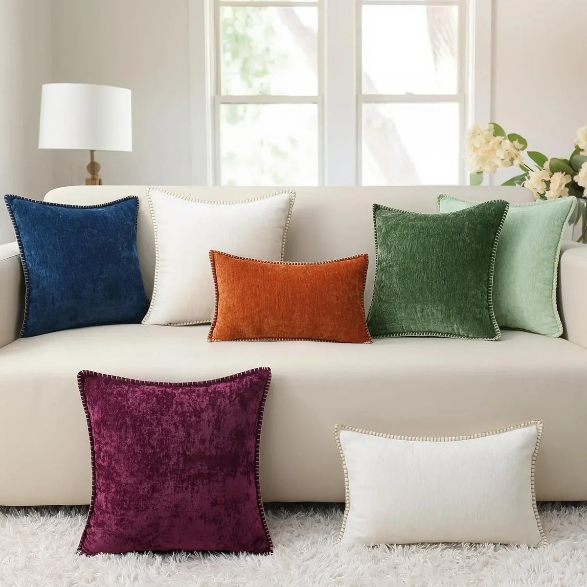 Velvet Chenille Cushion Set