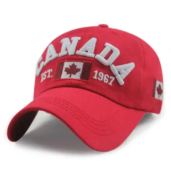 CANADA Embroidered Baseball Hat Maple Leaf 1967 Decorative Outdoor Sunscreen Duck Tongue Hat for Men and Women