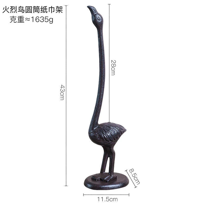 Vertical Giraffe Tissue Holders European Style Creative Cast Iron Handicraft Roll Paper Holder Kitchen Paper Home Storage Rack Gifts for You 'n Me