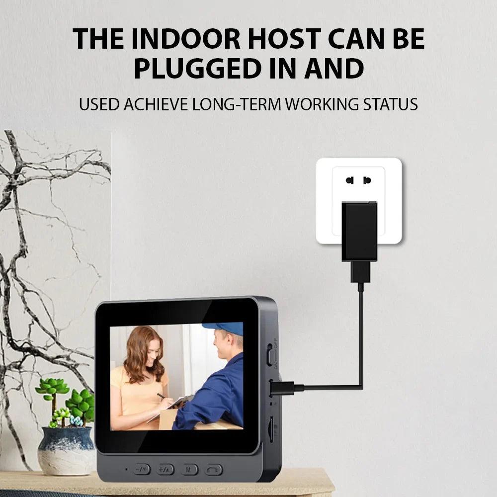 4.3'' IPS Screen 2.4G Wireless Visual Intercom Doorbell with Screen Smart High-definition Video Monitoring Two-Way Intercom