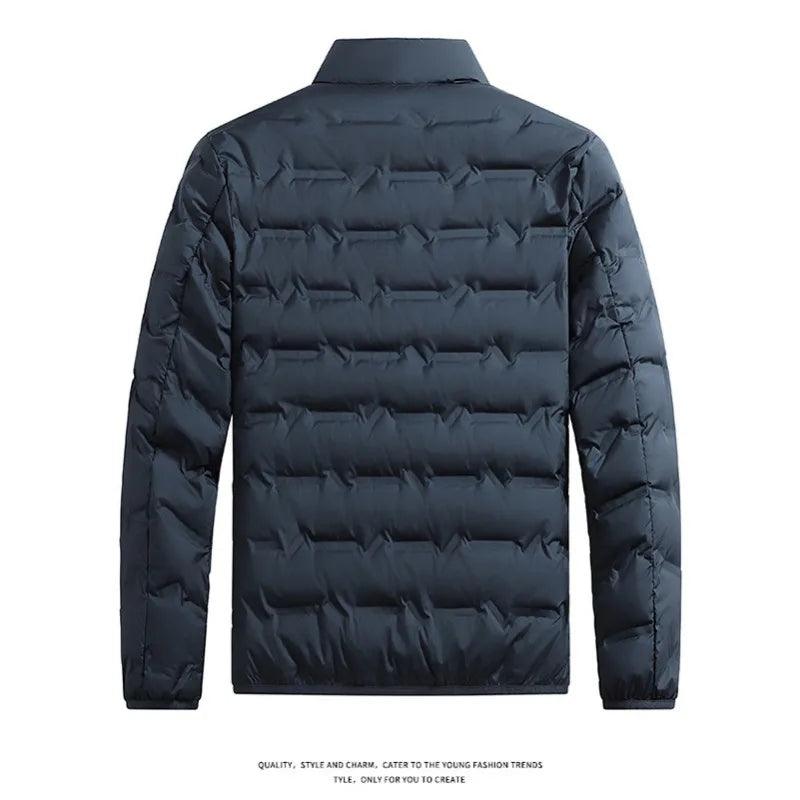 Men's Winter Down Jacket Warm Windproof Hiking Coat Thickened Casual Stand Collar Outerwear