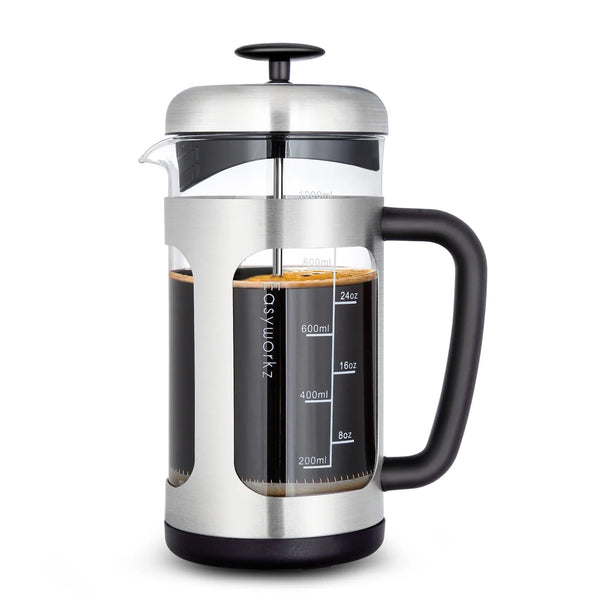 French Press  Coffee Tea Maker with Borosilicate Glass,Soft Grip Handle