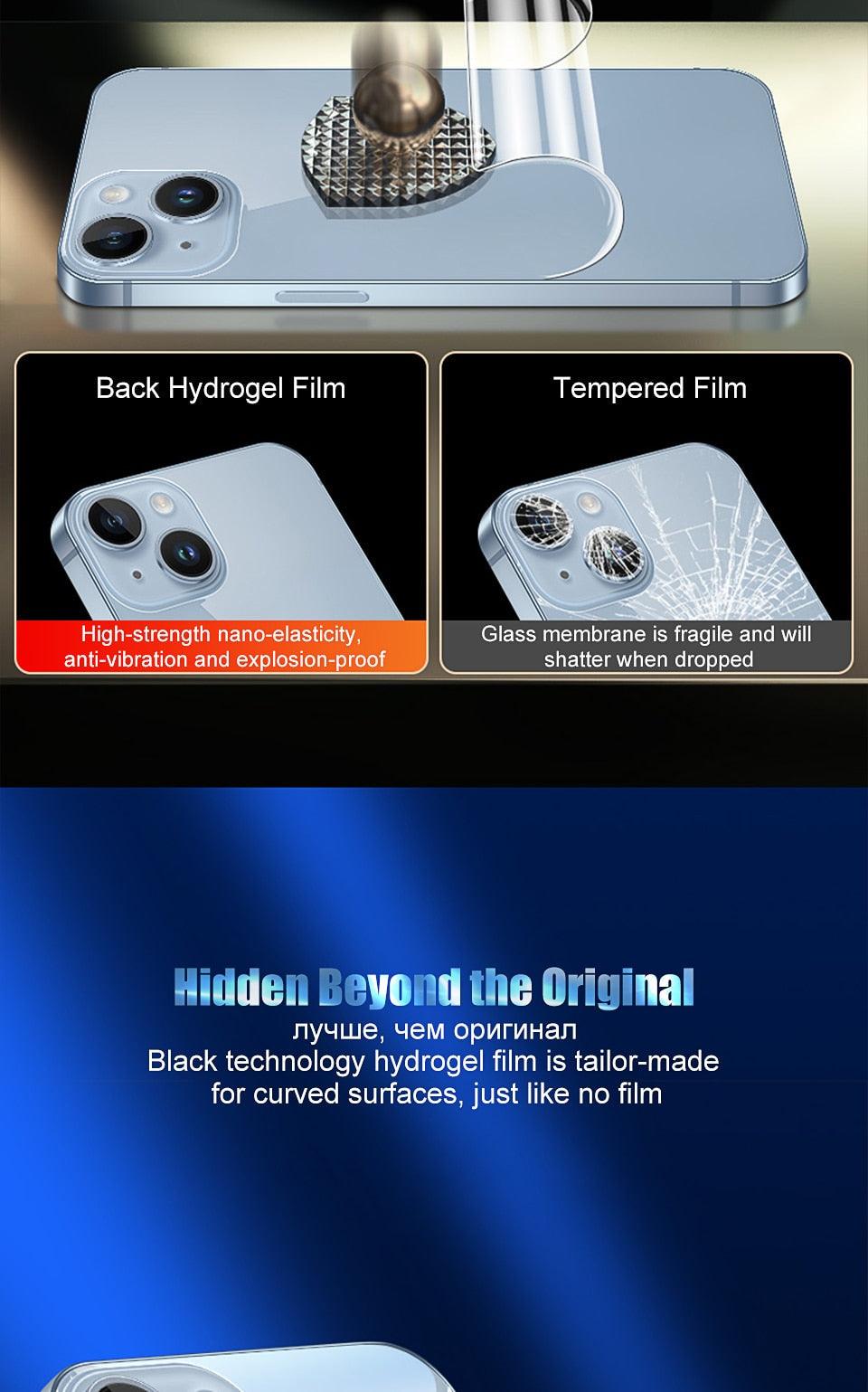 Full Cover Back Film For iPhone 14 13 11 12 Pro MAX Mini Screen Protector XR X XS Max 7 8 6S Plus SE Accessories Full Screen Protector Explosion-Proof Back Film