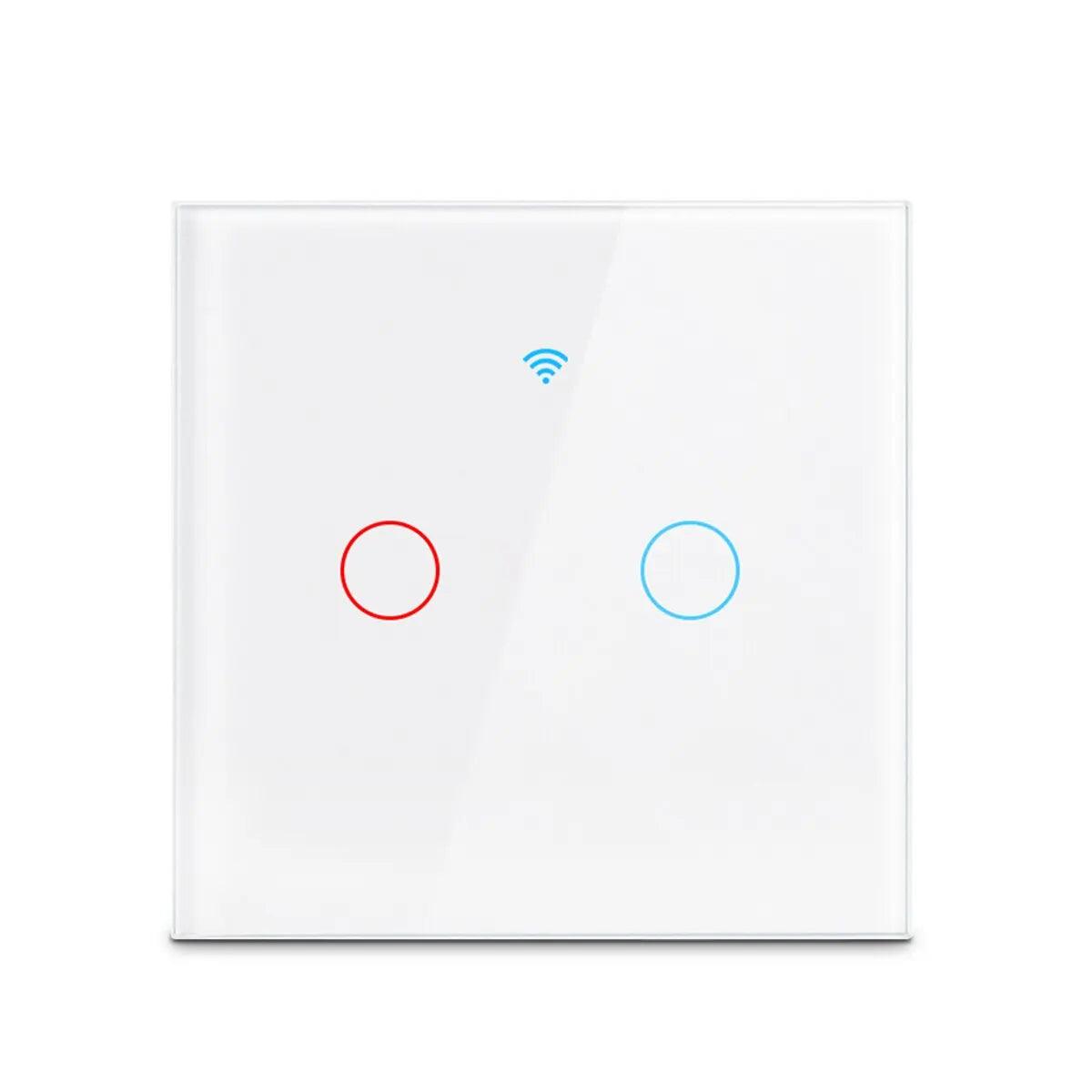 Work with Tuya WIFI Smart Home Switch Light Wall US/EU Glass Touch Panel Voice Wireless Remote Control by Alexa Google Home