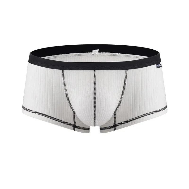 Men's Underwear Personalized Design Low Waist Boxers Pack Breathable Single Layer U Convex Pouch Boxershorts Men