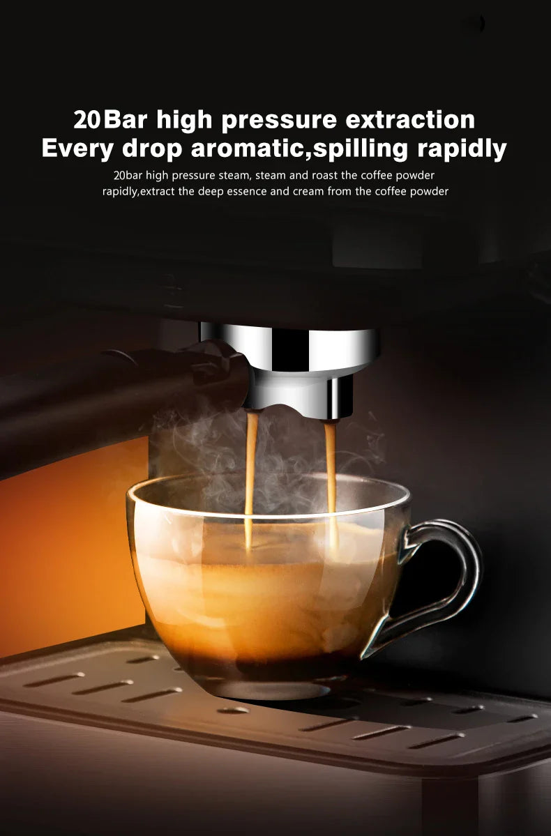 Semi-Automatic Espresso Machine 20Bar High Pressure Extractor 3-in-1