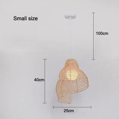 Handmade Bamboo Conch Chandelier Retro Chinese Restaurant Bar Lamp Creative Personality Cafe Teahouse Decorative Pendent Light