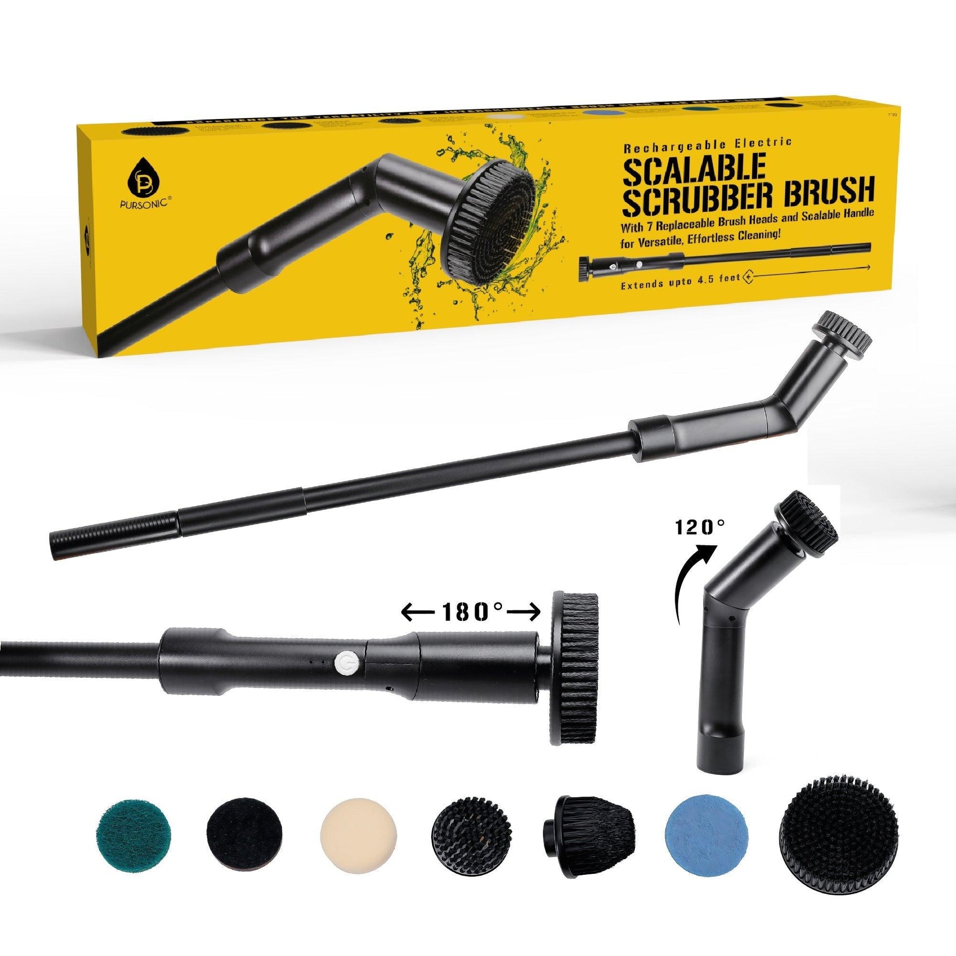 Rechargeable Electric Scalable Scrubber Brush – Reach New Heights in Cleaning Pursonic