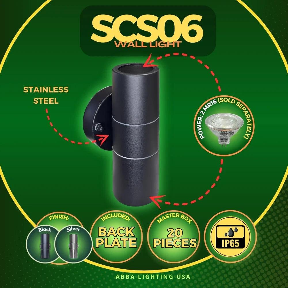 SCS06 LED Stainless Steel Cylinder Up Down Light 2 Directional Sconce Lighting 12V Low Voltage
