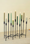 SET OF 2 - FORGED IRON ELEVEN TAPER CANDELABRA