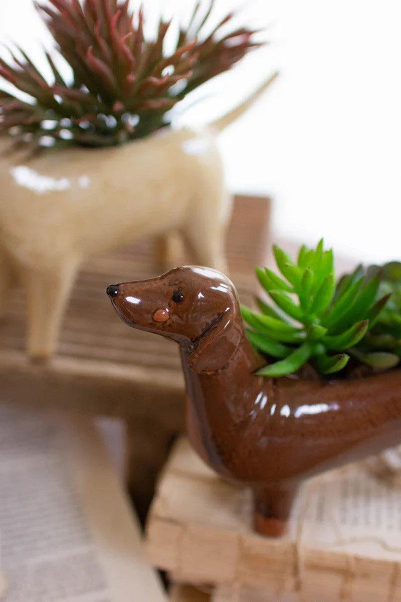 SET OF FIVE CERAMIC DOG PLANTERS - Gifts for You 'n Me