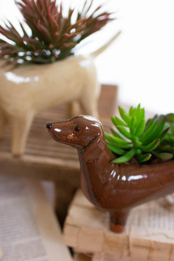 SET OF FIVE CERAMIC DOG PLANTERS - Gifts for You 'n Me