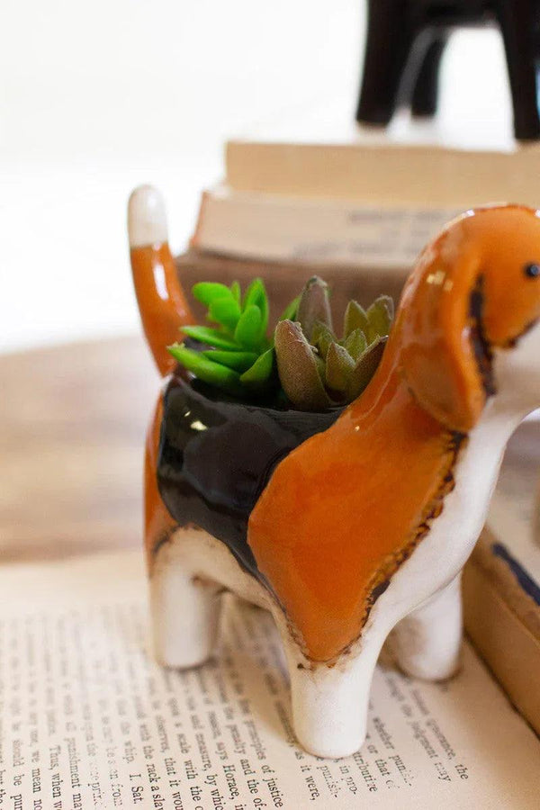 SET OF FIVE CERAMIC DOG PLANTERS - Gifts for You 'n Me