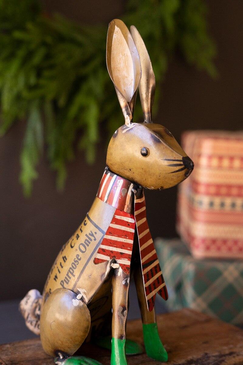 SET OF THREE RECYCLED METAL CHRISTMAS WOODLAND CRITTERS