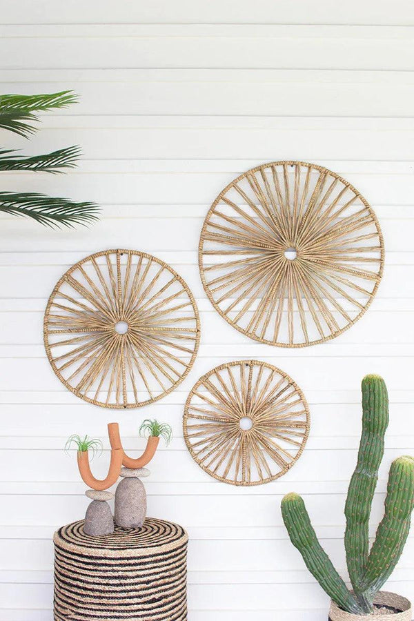 SET OF THREE SPOKED SEAGRASS WALL ART - Gifts for You 'n Me