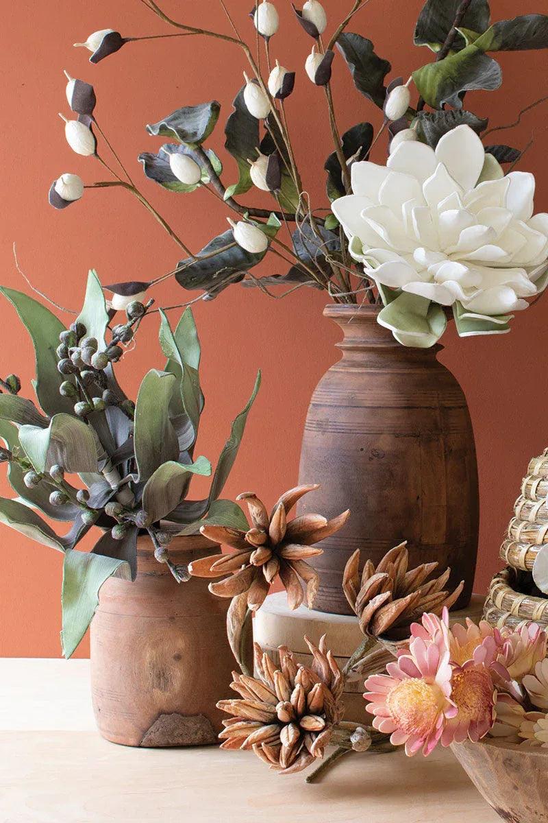 SET OF TWO MANGO WOOD URNS - Gifts for You 'n Me