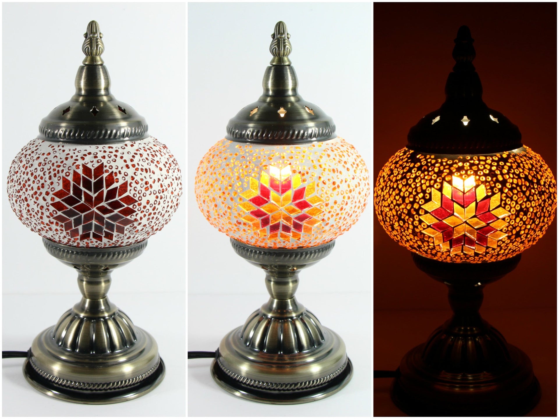Turkish Mosaic Table Lamp with Bronze Finish - ACL6