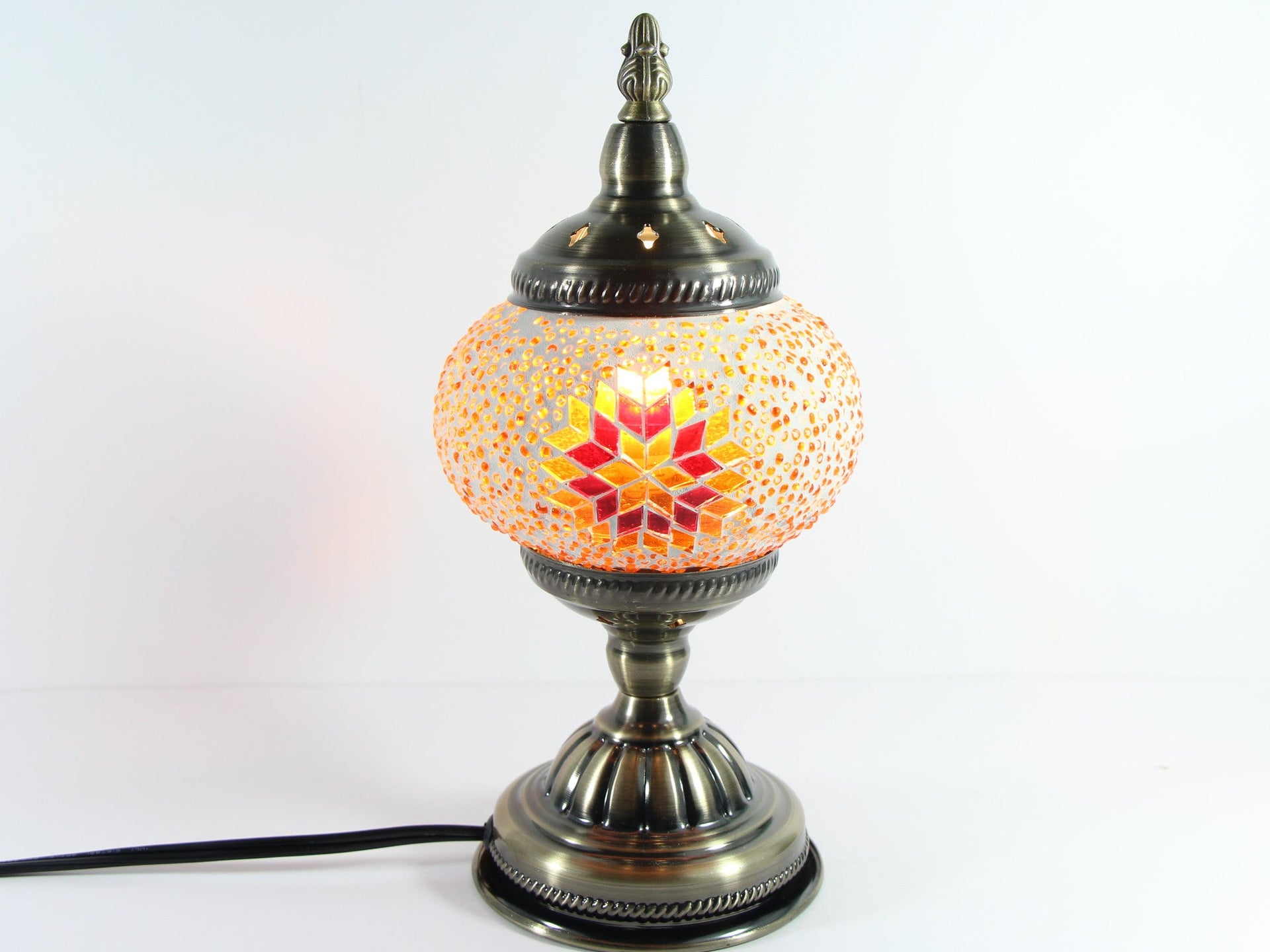 Turkish Mosaic Table Lamp with Bronze Finish - ACL6