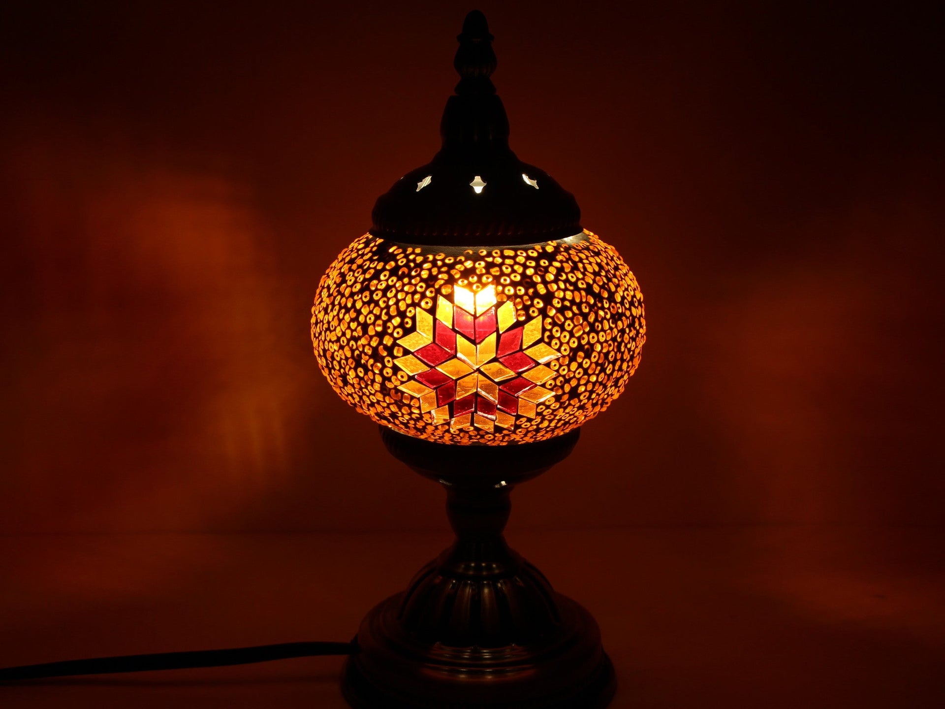 Turkish Mosaic Table Lamp with Bronze Finish - ACL6
