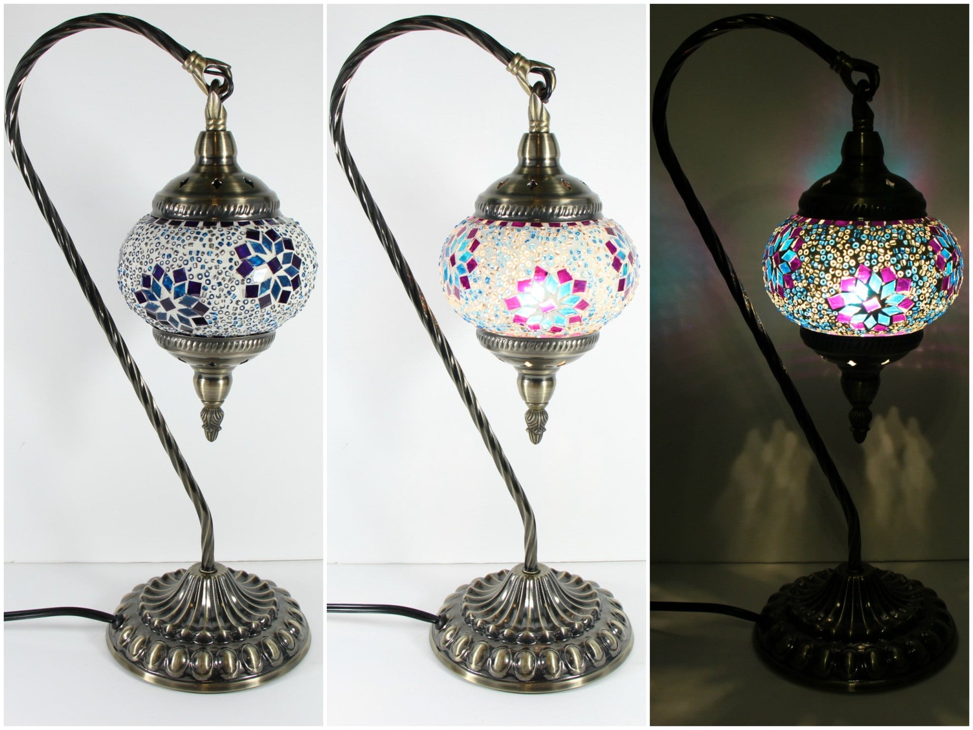 Hanging Swan Turkish Mosaic Table Lamp - ASL2